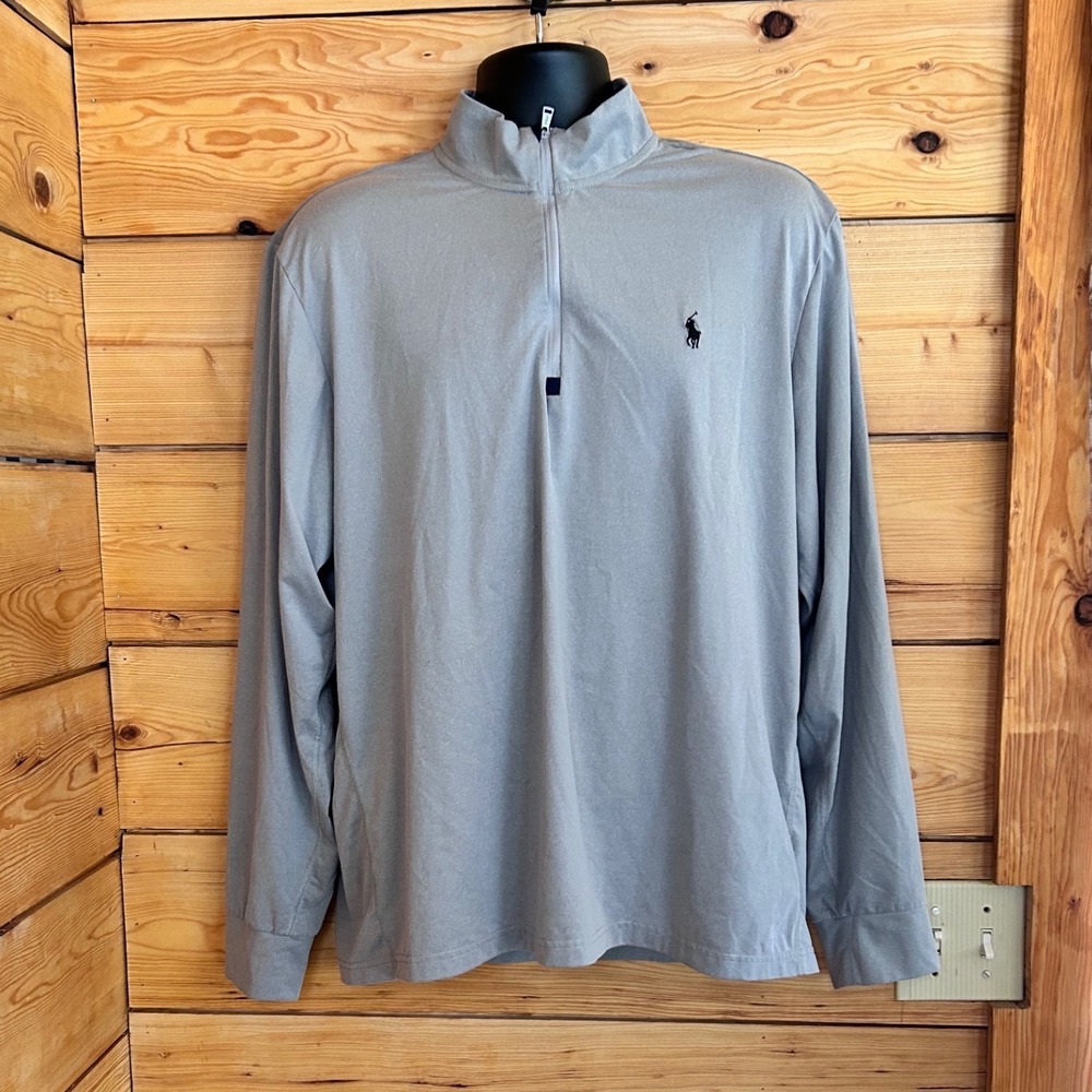 Polo Ralph Lauren Quarter Zip Pullover Men Extra Large Gray Lightweight Golf Top